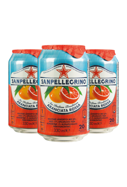 San Pellegrino Aranciata (Red Italian Orange); CAN 0,33l (sparkling)